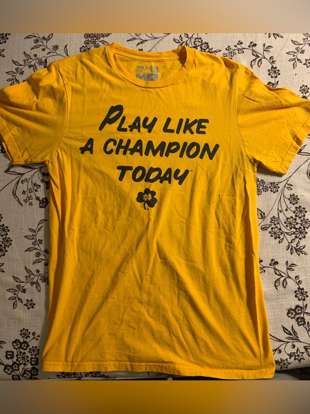 Notre Dame Play Like a Champion Today Yellow Tee